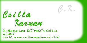 csilla karman business card